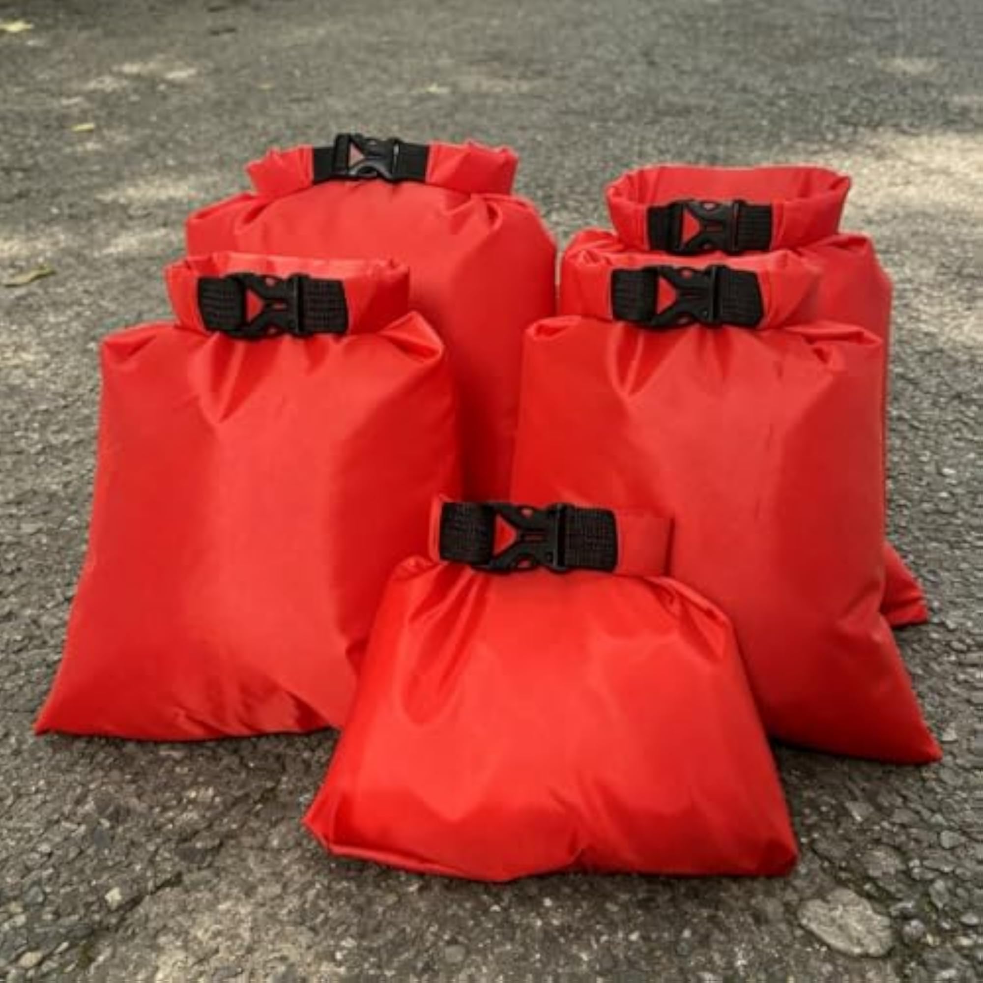 5 Pieces Waterproof Dry Bag Set, Lightweight Storage Pouch